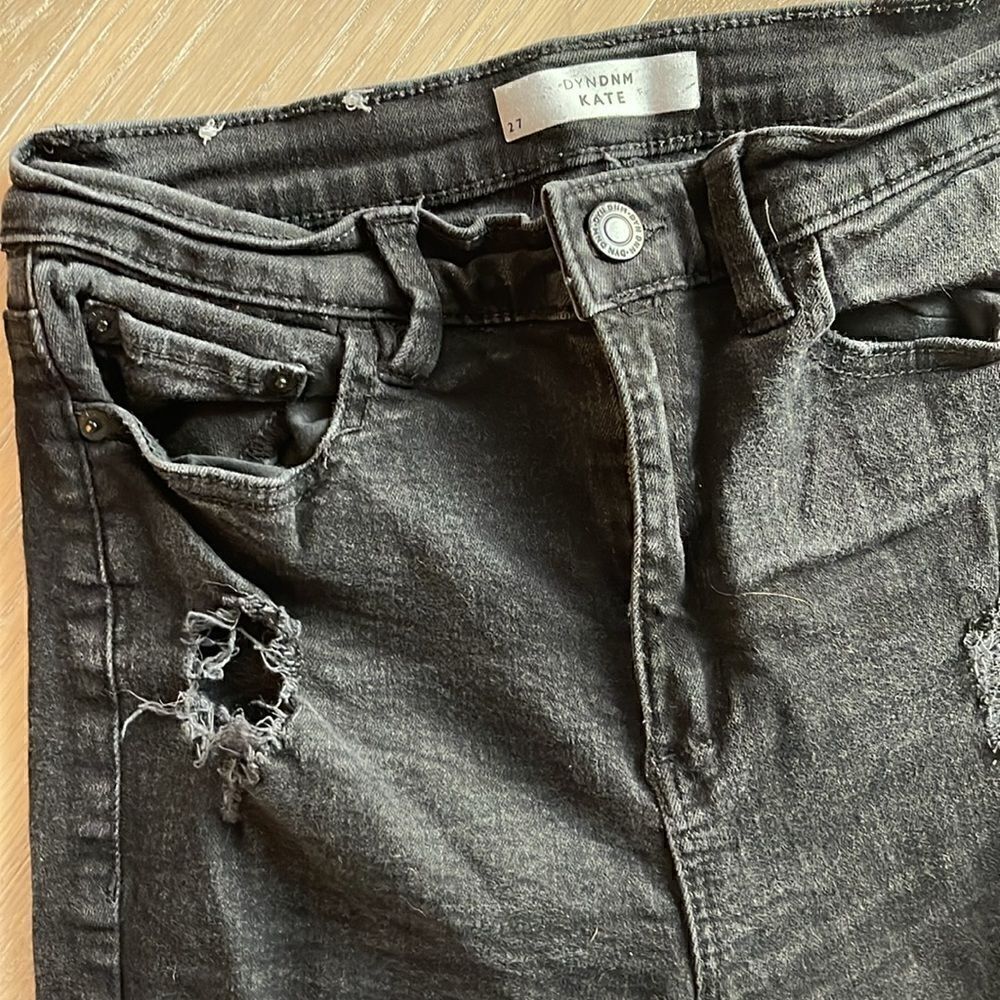 Kate Skinny Jeans, Distressed Black, Size 27 - Picture 5 of 11